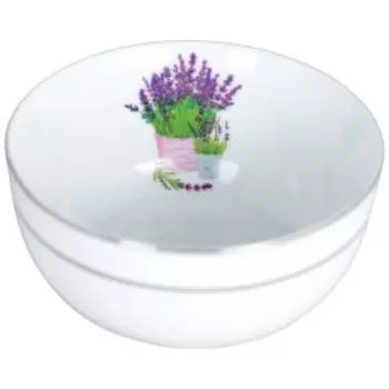 Салатник Лаванда с платиновой отводкой, 14 см, 600 мл, фарфор