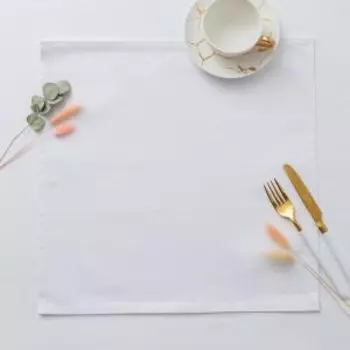 Салфетка декоративная Этель, 40х40 см, саржа, хлопок, белый