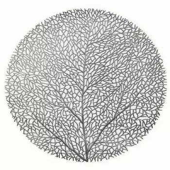 Салфетка сервировочная Дерево серебро, 38 см, ПВХ