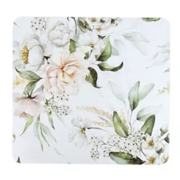 Салфетка сервировочная Nouvelle Home Floristry, 30х28 см, цветы на белом, полипропилен