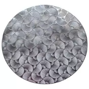 Салфетка сервировочная Веера серебро, 38 см, ПВХ