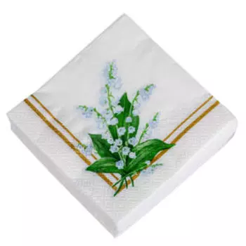 Салфетки бумажные Art Bouguet Ландыши, 2-сл, 20 см, 30 шт