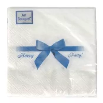 Салфетки бумажные Art Bouguet Подарок синий, 2-сл, 20х20 см, 30 шт