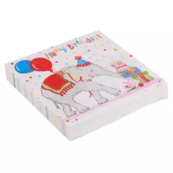 Салфетки бумажные День Рождения Слона Art Bouquet, 33 х 33 см, 3-сл, 20 шт