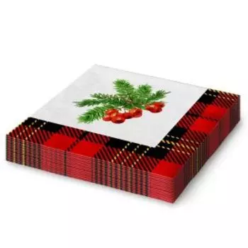 салфетки бумажные FIOLENTO Рябина, 33х33 см, 2-сл, 16 шт