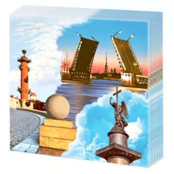 Салфетки бумажные Fresco Санкт-Петербург, 2 слоя, 20 шт, 33х33 см