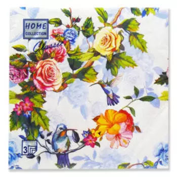 Салфетки бумажные Колибри, 3 слоя, 20 шт, 33 см