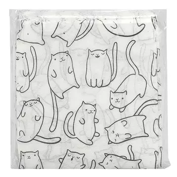 Салфетки бумажные Котики, 1-сл, 50 шт, 24х24 см