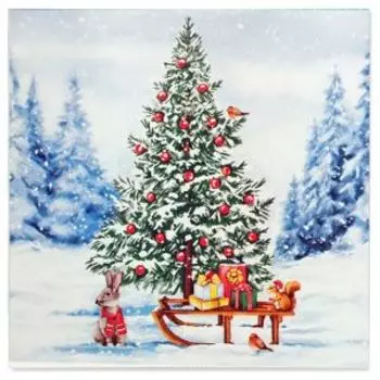 Салфетки бумажные Лесная красавица, 3 слоя, 20 шт, 33х33 см