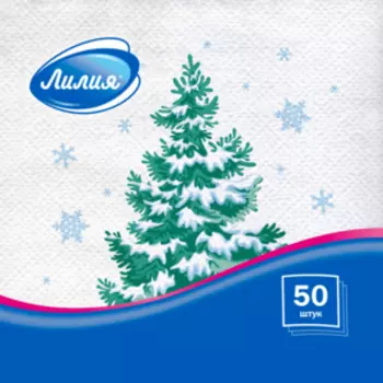 салфетки бумажные ЛИЛИЯ ЛЕСНАЯ КРАСАВИЦА, 24х24 см, 1сл., 50 шт.