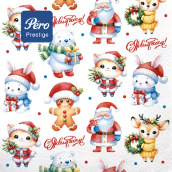 салфетки бумажные PERO PRESTIGE СКАЗОЧНЫЕ ПОМОЩНИКИ, 33х33см, 3сл, 20шт