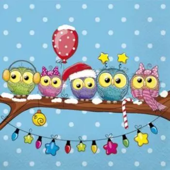 Салфетки бумажные Pero Prestige Совята, 3 сл, 33х33 см, 20 шт