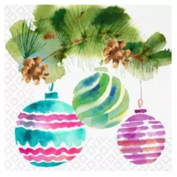 Салфетки бумажные Полосатые шарики, 3 слоя, 12 шт, 33х33 см