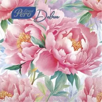 Салфетки бумажные Розовый туман, 3 слоя, 20 шт, 33х33 см