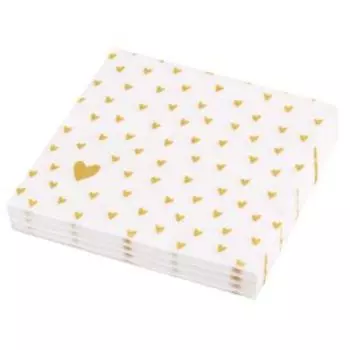 Салфетки бумажные Золотые Сердечки Art Bouquet, 33 х 33 см, 3-сл, 20 шт