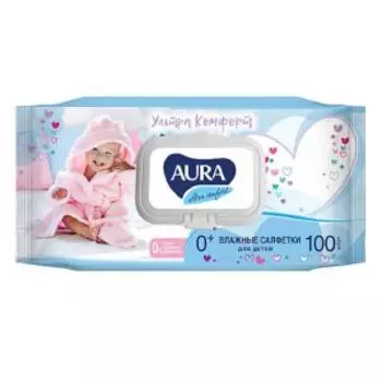Салфетки влажные Aura Ultra Comfort, 100 шт, детские