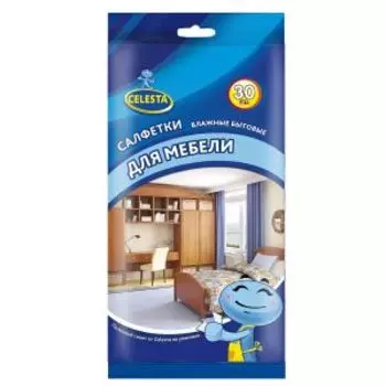 Салфетки влажные Celesta для мебели, 30 шт