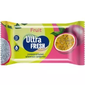 Салфетки влажные Ultra Fresh Fruit, 15 шт
