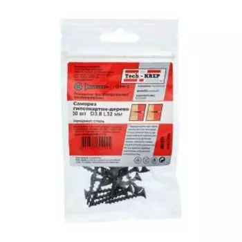 Саморез гипсокартон-дерево Tech Krep, 3,8х32 мм, 30 шт