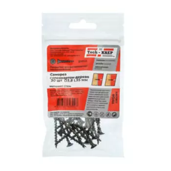 Саморез гипсокартон-дерево Tech Krep, 3,8х35 мм, 30 шт
