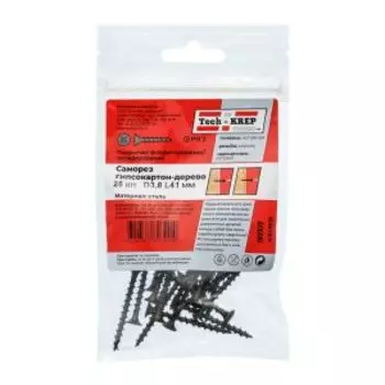 Саморез гипсокартон-дерево Tech Krep, 3,8х41 мм, 25 шт