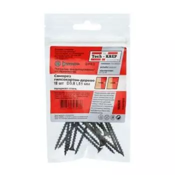 Саморез гипсокартон-дерево Tech Krep, 3,8х51 мм, 18 шт