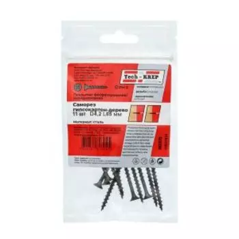 Саморез гипсокартон-дерево Tech Krep, 4,2х65 мм, 11 шт
