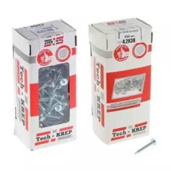 Саморез металл-металл TECH-KREP, 4,2х38мм, 200шт, с буром