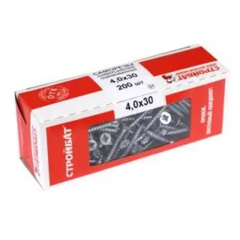 Саморез универсальный оцинкованный СТРОЙБАТ, 4х30мм, 200шт
