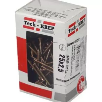 Саморез универсальный, потайная головка, TECH-KREP, 2,5х25мм, 200шт