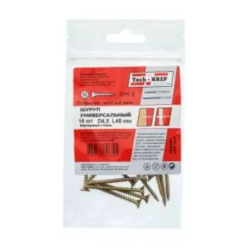 Саморез универсальный TECH-KREP, потайная головка, 4х45мм, 14шт