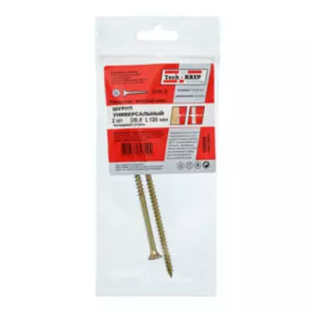 Саморез универсальный TECH-KREP, потайная головка, 6х120мм, 2шт