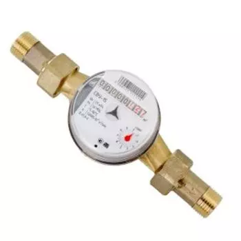 счетчик для холодной воды 1/2" L=110мм с обратным клапаном, со сгонами, ИС.160016