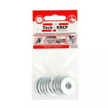 Шайба DIN 9021 кузовная, М 10мм, 10шт, оцинкованная, TECH-KREP