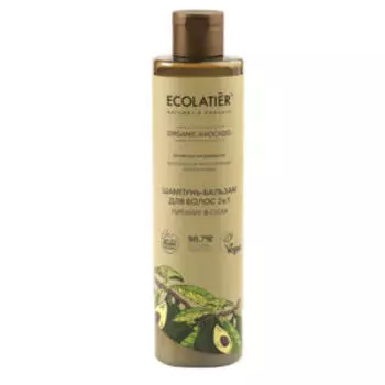 Шампунь-бальзам для волос 2 в 1 Ecolatier Green Organic Avocado, 350 мл