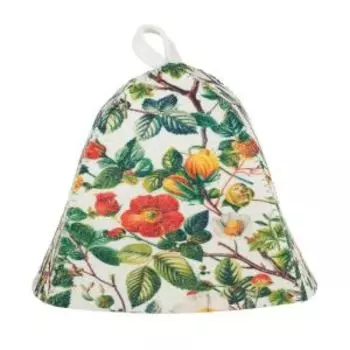 Шапка банная Цветы, войлок