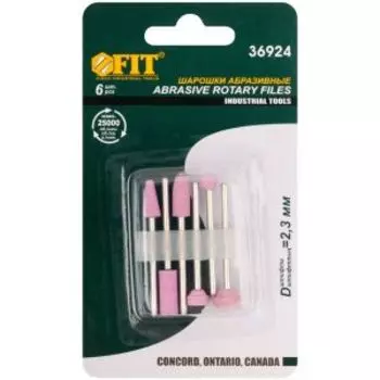 Шарошки по камню FIT, алюминий-оксидные, мини, 6шт