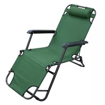 Шезлонг, 150x60x79 см, оксфорд/сталь, зеленый