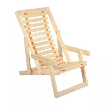Шезлонг деревянный с подлокотниками Банные штучки, 105х65х95 см, липа