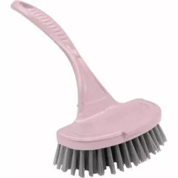 Щетка для мытья посуды Эконова со скребком, широкая, для большой кухонной посуды, 23 см, розовая
