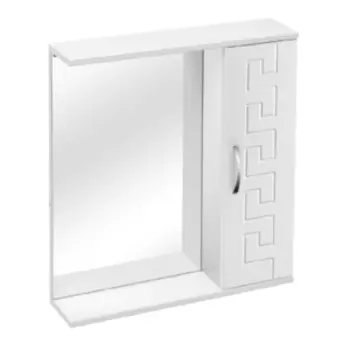Шкаф зеркальный Гера, правый, белый