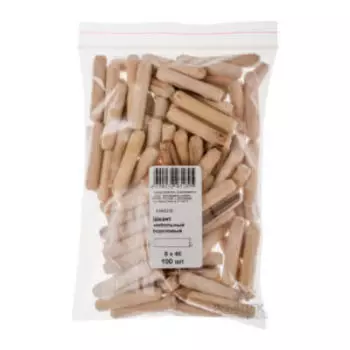 Шкант мебельный, 6х30 мм, березовый, 100 шт