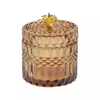 Шкатулка стеклянная, 9х10 см, шоколад