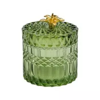 Шкатулка стеклянная, 9х10 см, зеленый