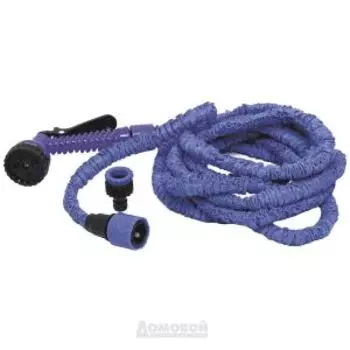 Шланг садовый в комплекте с адаптером 3/4", 1/2", растягивается от 5 до 15 м