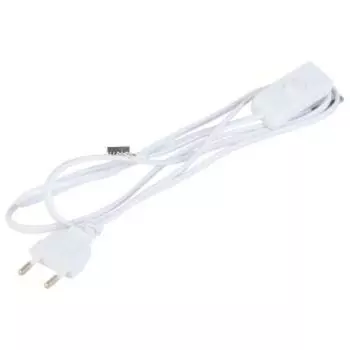 Шнур Ecola base с выключателем и плоской вилкой, 2 м, 0.5 мм, 2.5 А, 230 В, белый