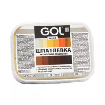 Шпатлевка по дереву акриловая GOL, светлый дуб, 150 г