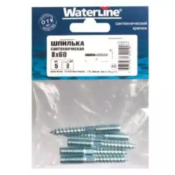 Шпилька сантехническая СТРОЙБАТ, М 8х60 мм, 5 шт