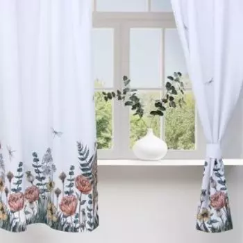 Штора для кухни Этель Kitchen collection, 2 шт, 145х180 см, с подхватами, полиэстер, серый