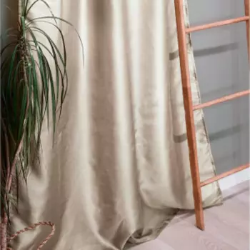 штора для кухни WITERRA Жаккард Бамбук, размер: 150х260см, светло-бежевый, 1шт., на шторной ленте